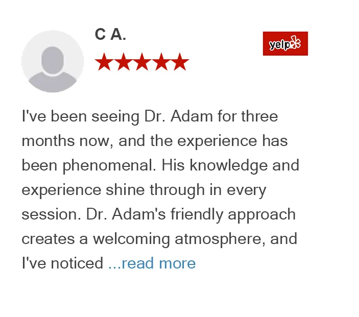 Google review by Serena Lam for On Purpose Chiropractic Los Gatos Yelp review by C.A. for On Purpose Chiropractic Los Gatos