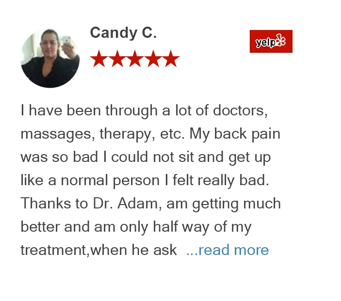 Yelp review by Candy C. for On Purpose Chiropractic Los Gatos