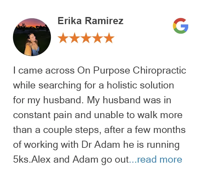 Meet Dr. Erica 2 Google review by Erika Ramirez for On Purpose Chiropractic Los Gatos