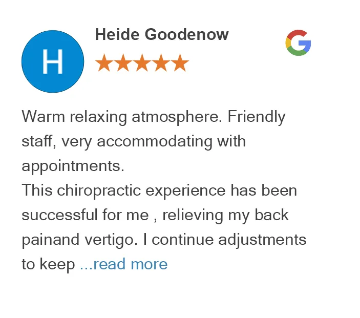 Meet Dr. Erica 10 Google review by Heide Goodenow for On Purpose Chiropractic Los Gatos