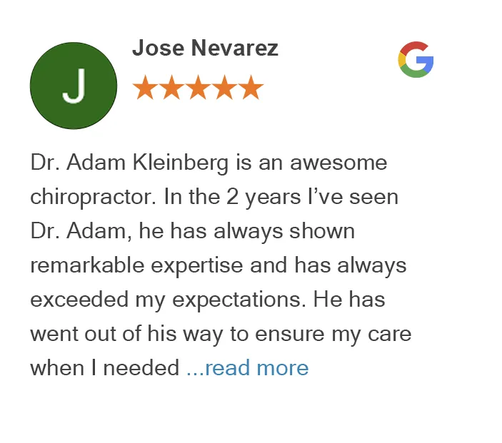 Meet Dr. Erica 9 Google review by Jose Nevarez for On Purpose Chiropractic Los Gatos