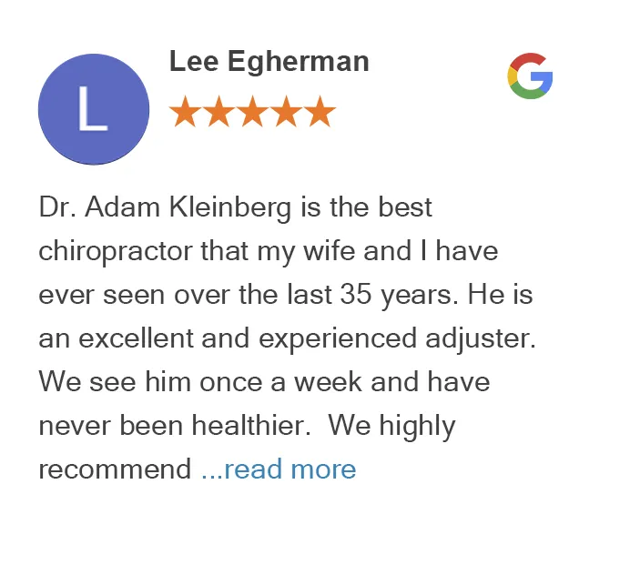 Meet Dr. Erica 8 Google review by Lee Egherman for On Purpose Chiropractic Los Gatos