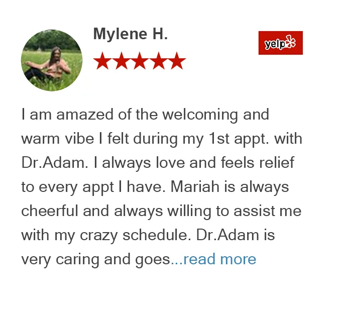 Yelp review by Mylene H. for On Purpose Chiropractic Los Gatos