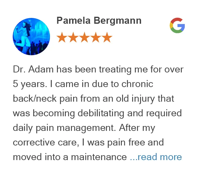 Meet Dr. Erica 6 Google review by Pamela Bergmann for On Purpose Chiropractic Los Gatos