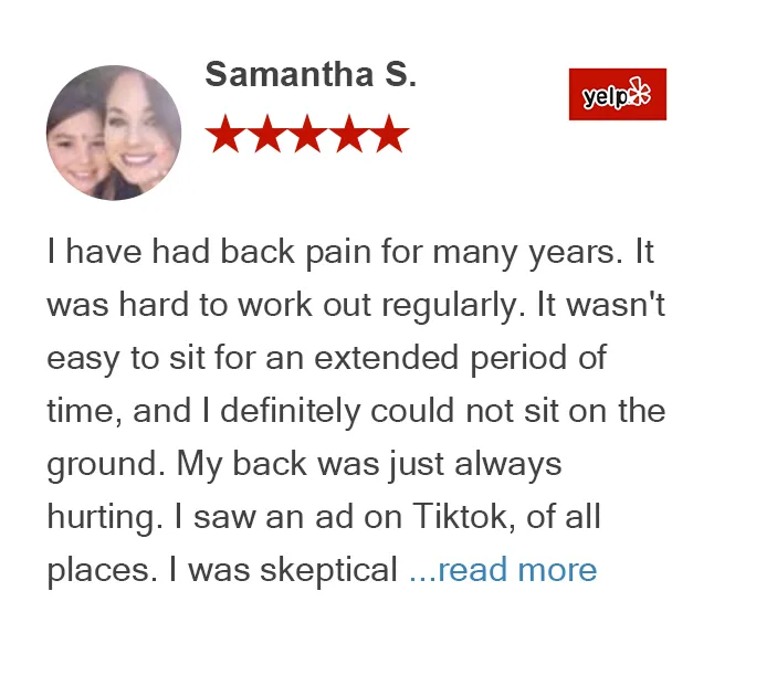 Yelp review by Samantha S. for On Purpose Chiropractic Los Gatos